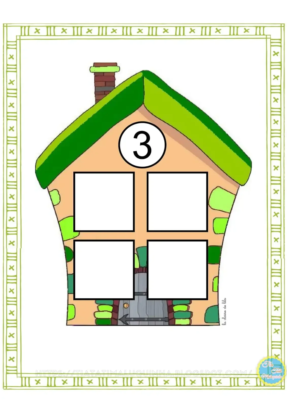 Числовой домик "состав из двух меньших"