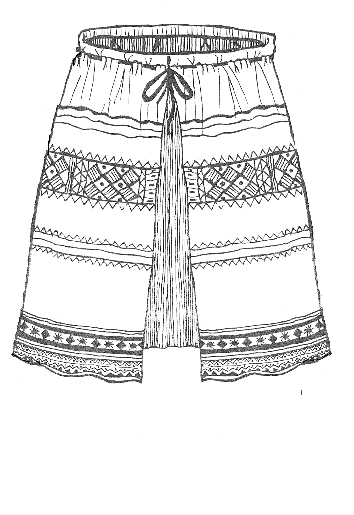 Рисование русская рубаха