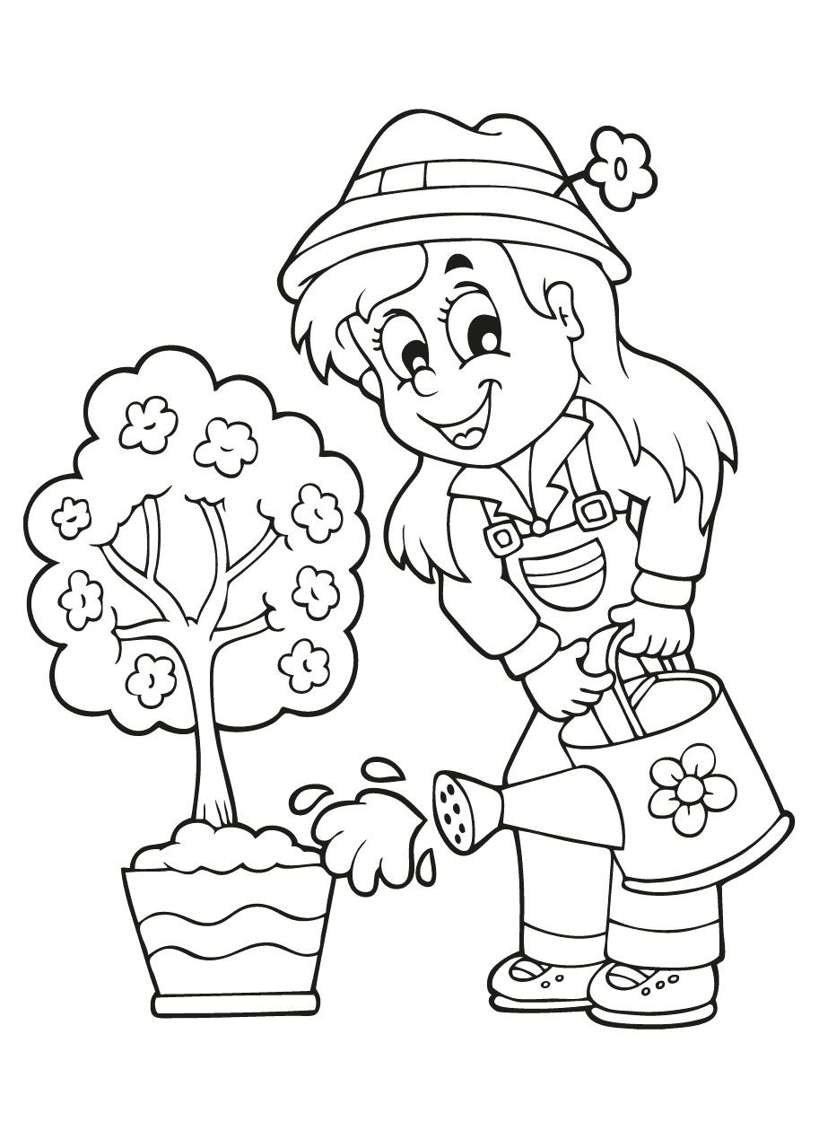 Раскраска садовница