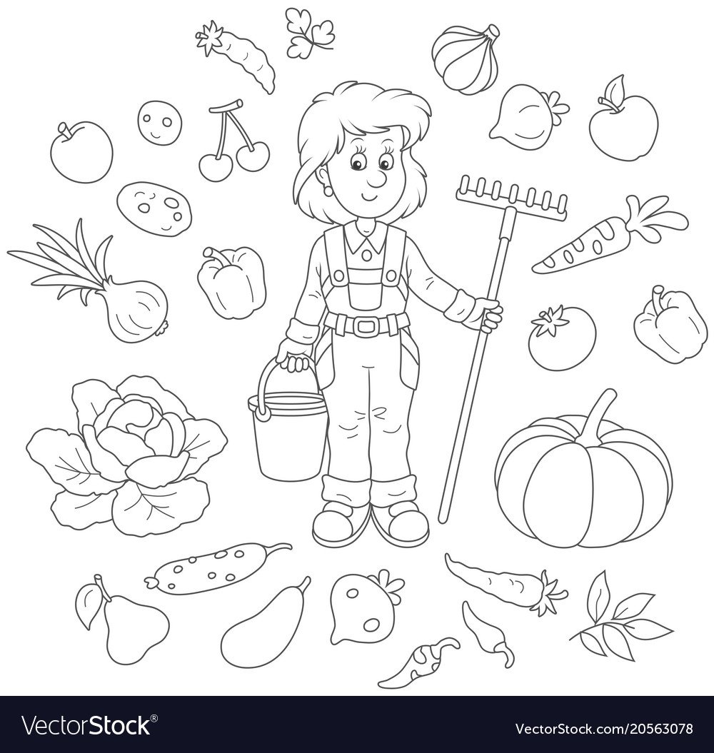 Раскраски для девочек огород