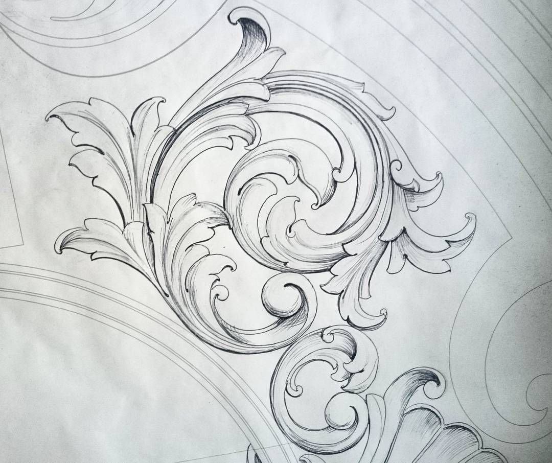 Гипс орнамент лист аканта