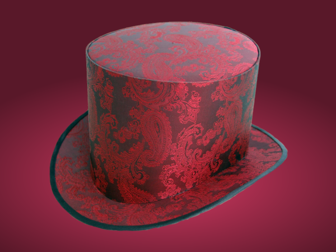 Шляпа цилиндр красный