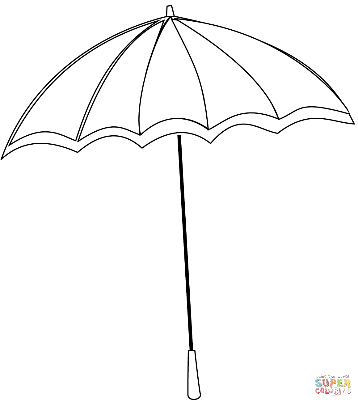 Зонтик раскраска для детей распечатать