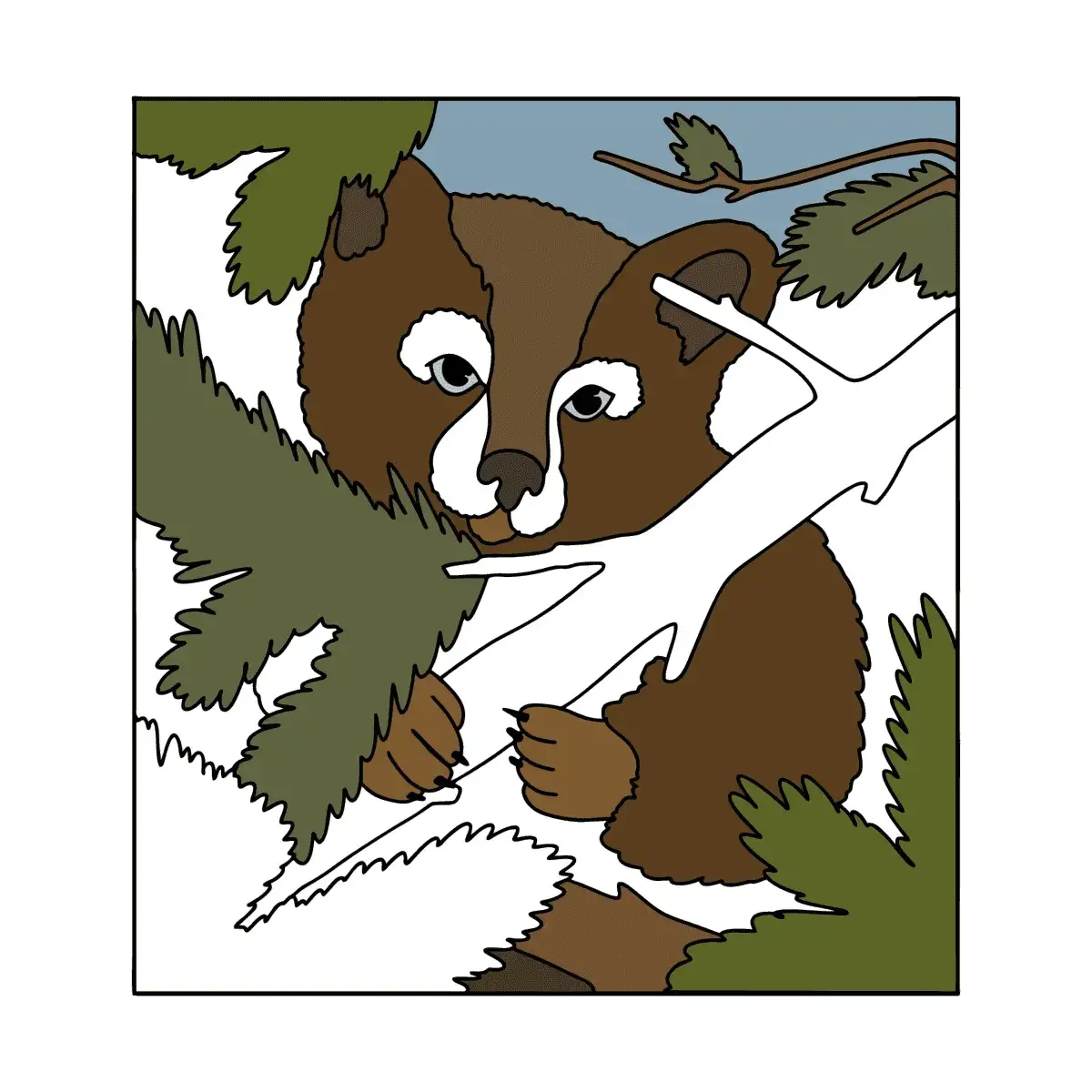 Раскраска антистресс бурый медведь