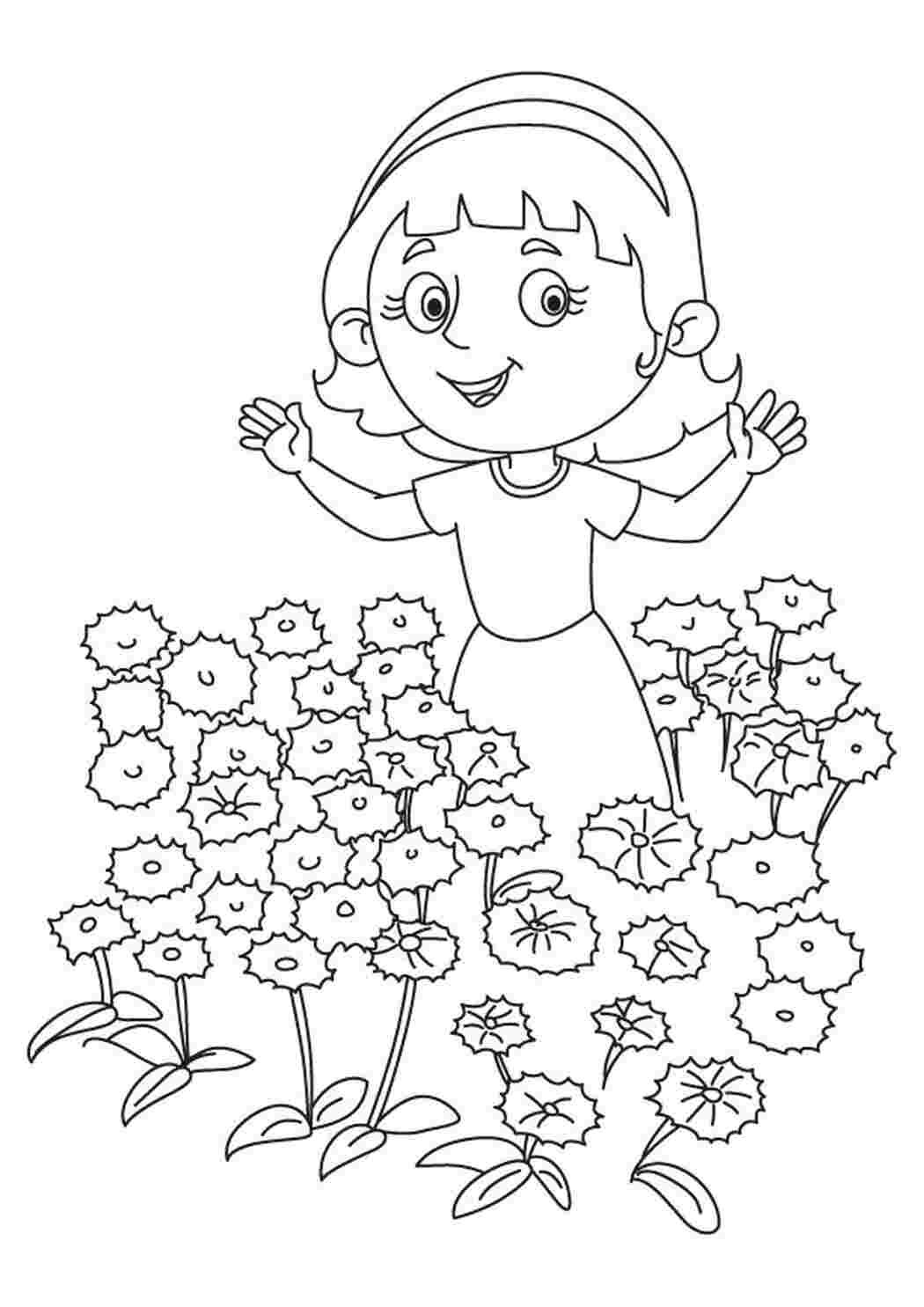 Раскраски для девочек цветочки
