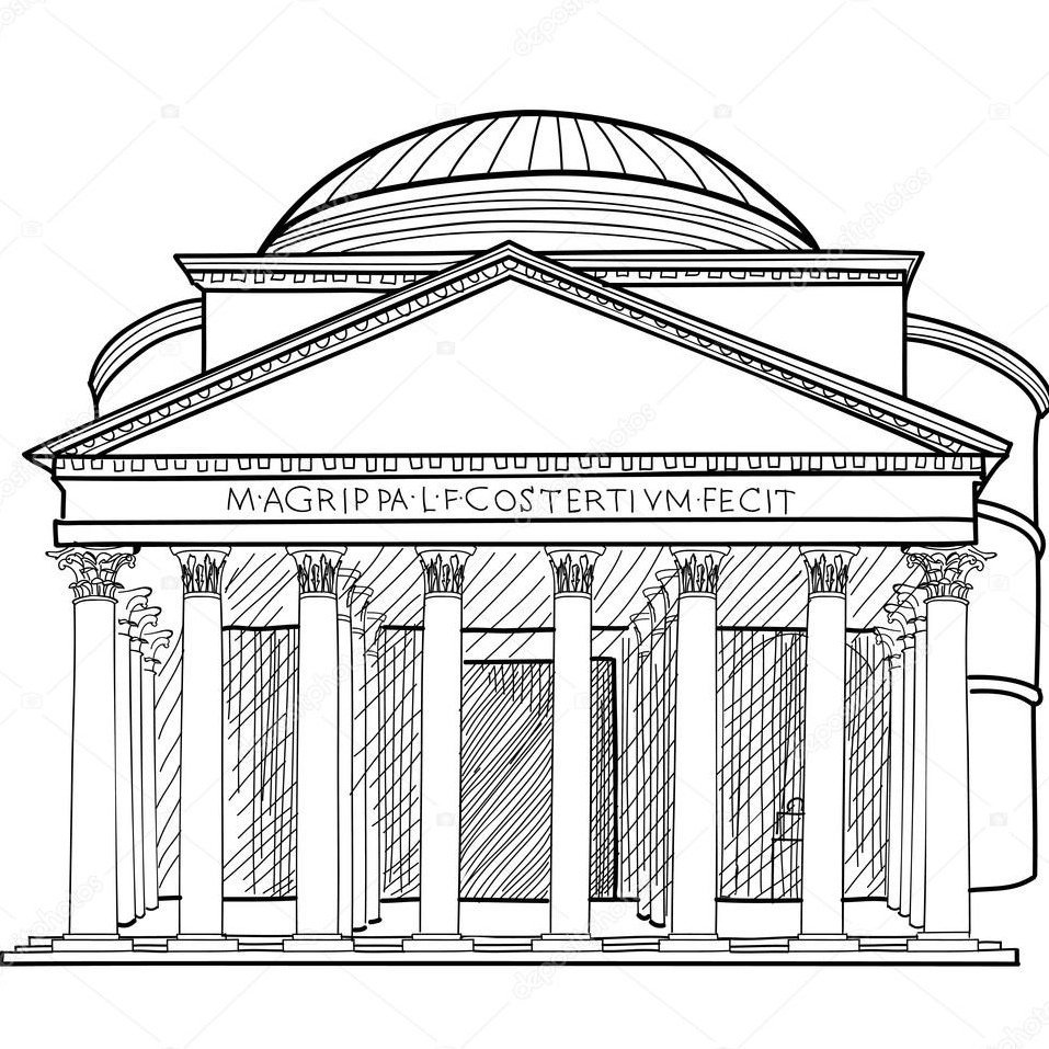 Храм Пантеон в Риме рисунок