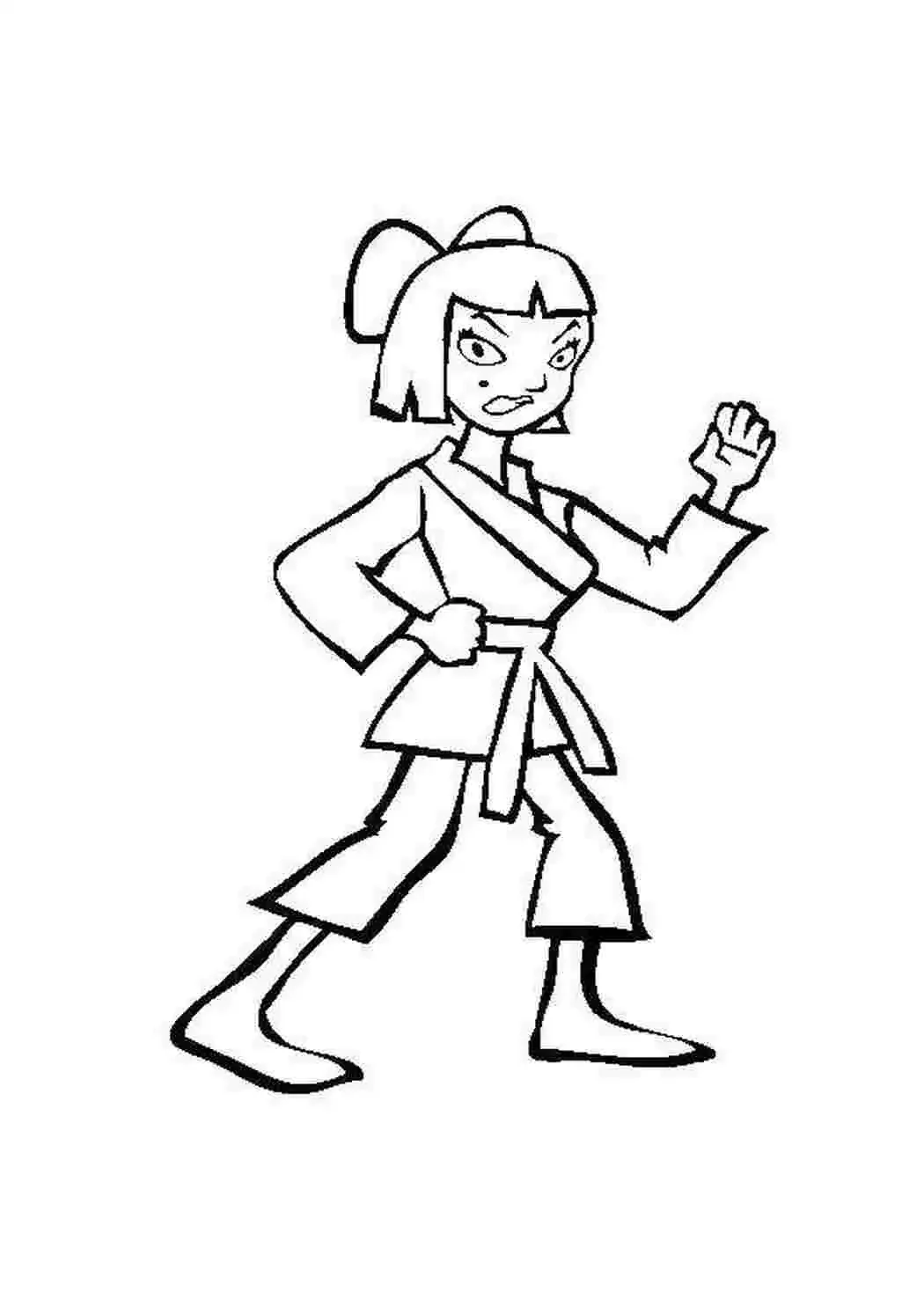 Каратисты девочки раскраски
