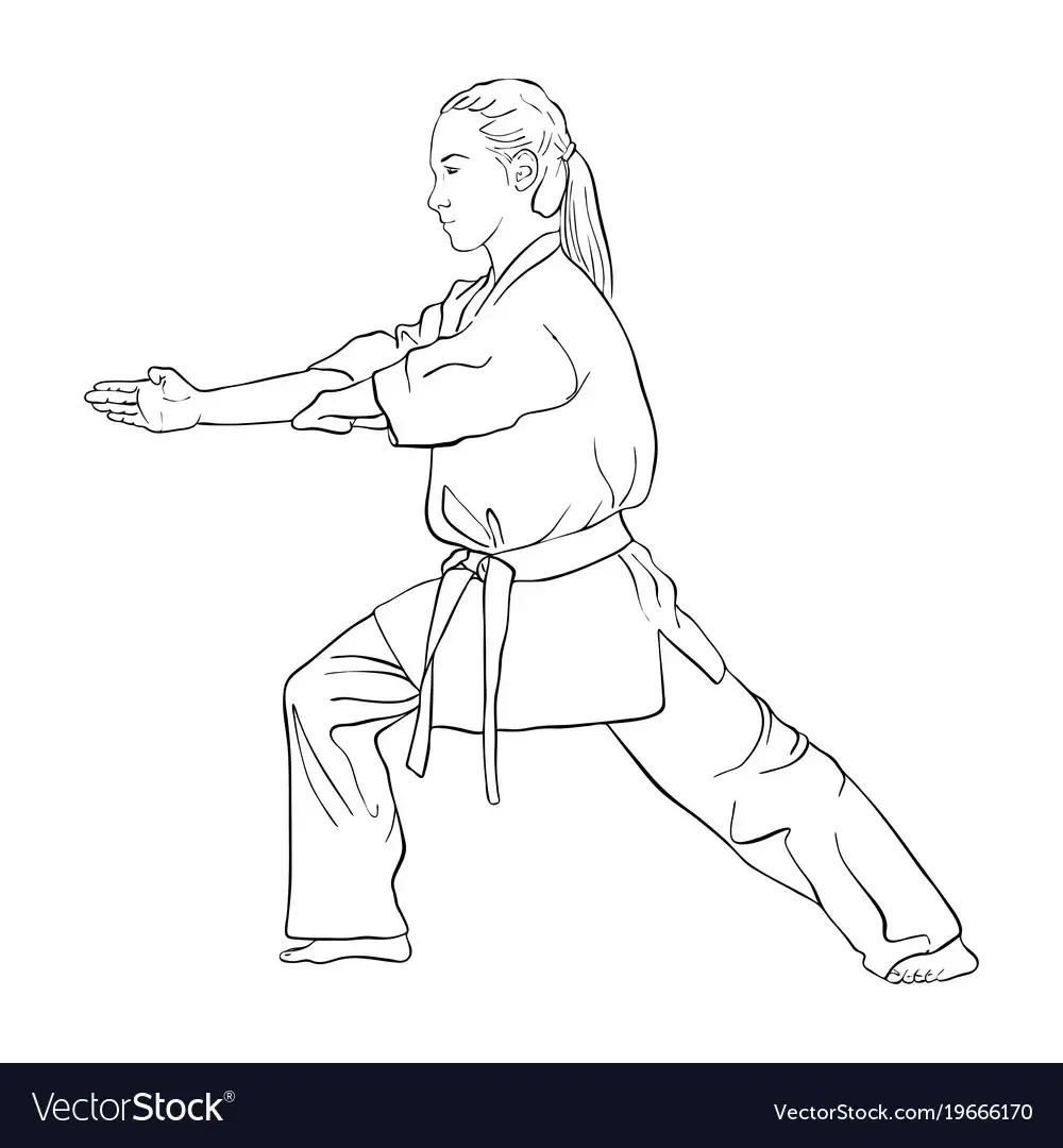Раскраска карате девочка