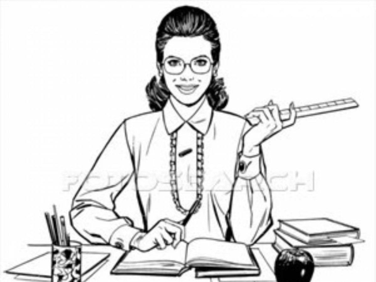 Учительница чёрно-белая