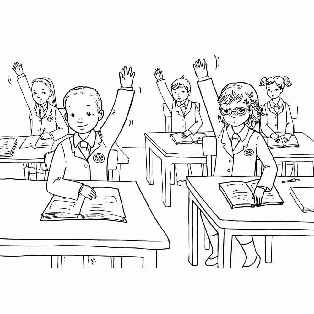 Школа раскраска для детей