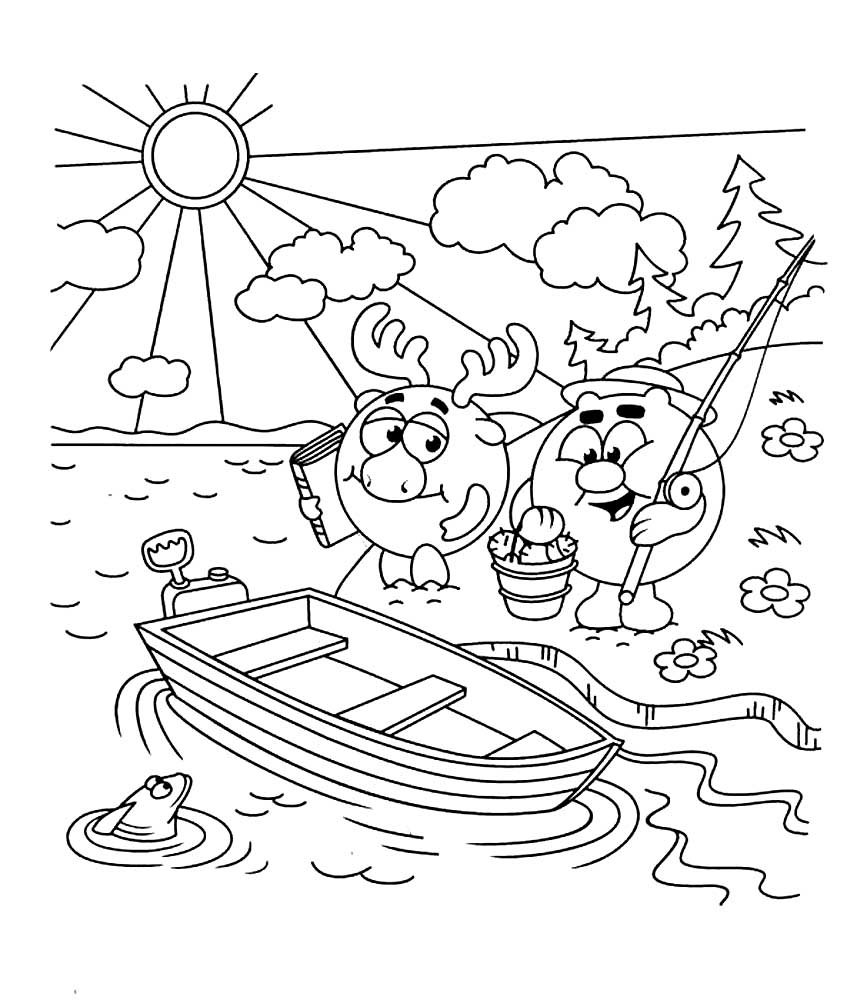 Смешарики раскраска Копатыч