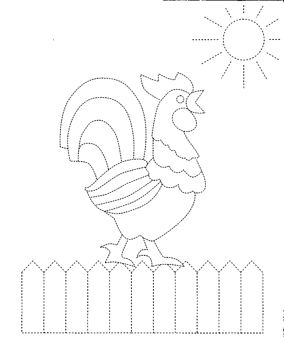 Петушок. Раскраска