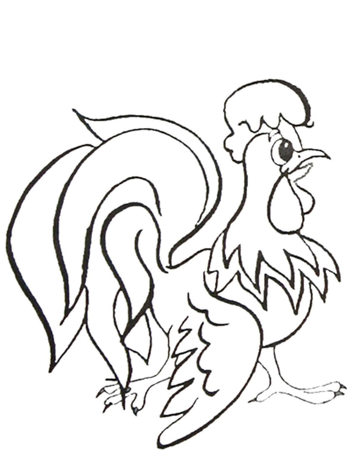 Сказочный петух раскраска