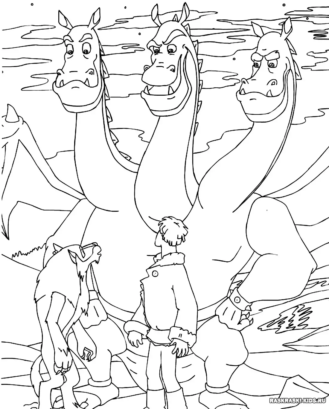 Иван Царевич и серый волк раскраска