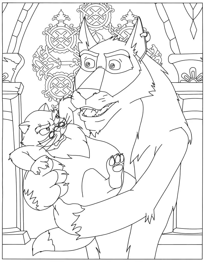 Иван Царевич и серый волк раскраска