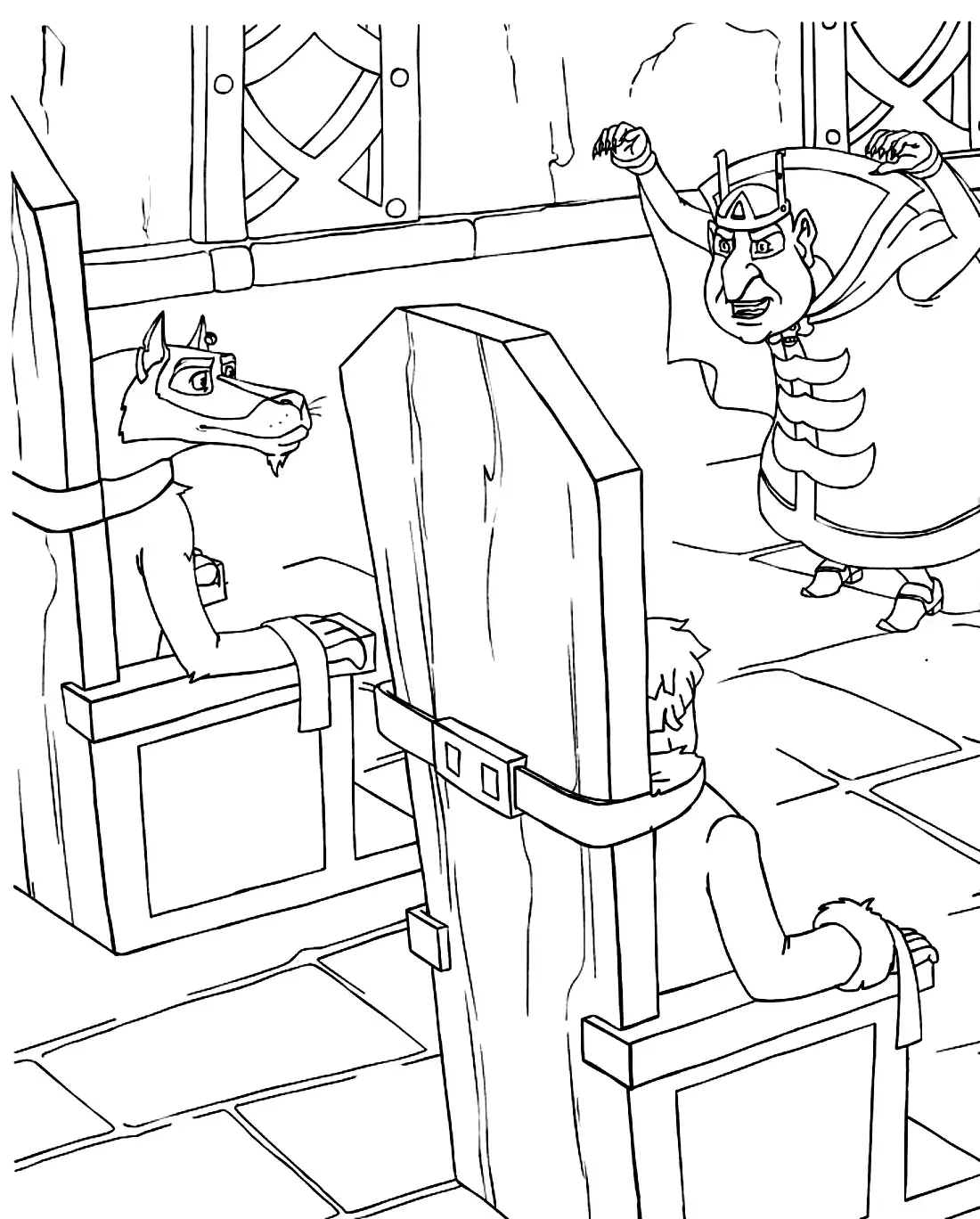 Раскраска к сказке Иван Царевич и серый волк