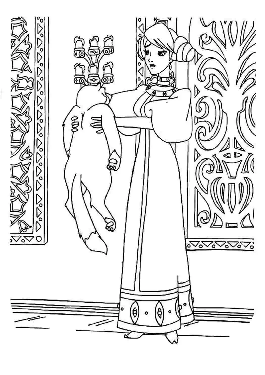 Иван Царевич и серый волк раскраска