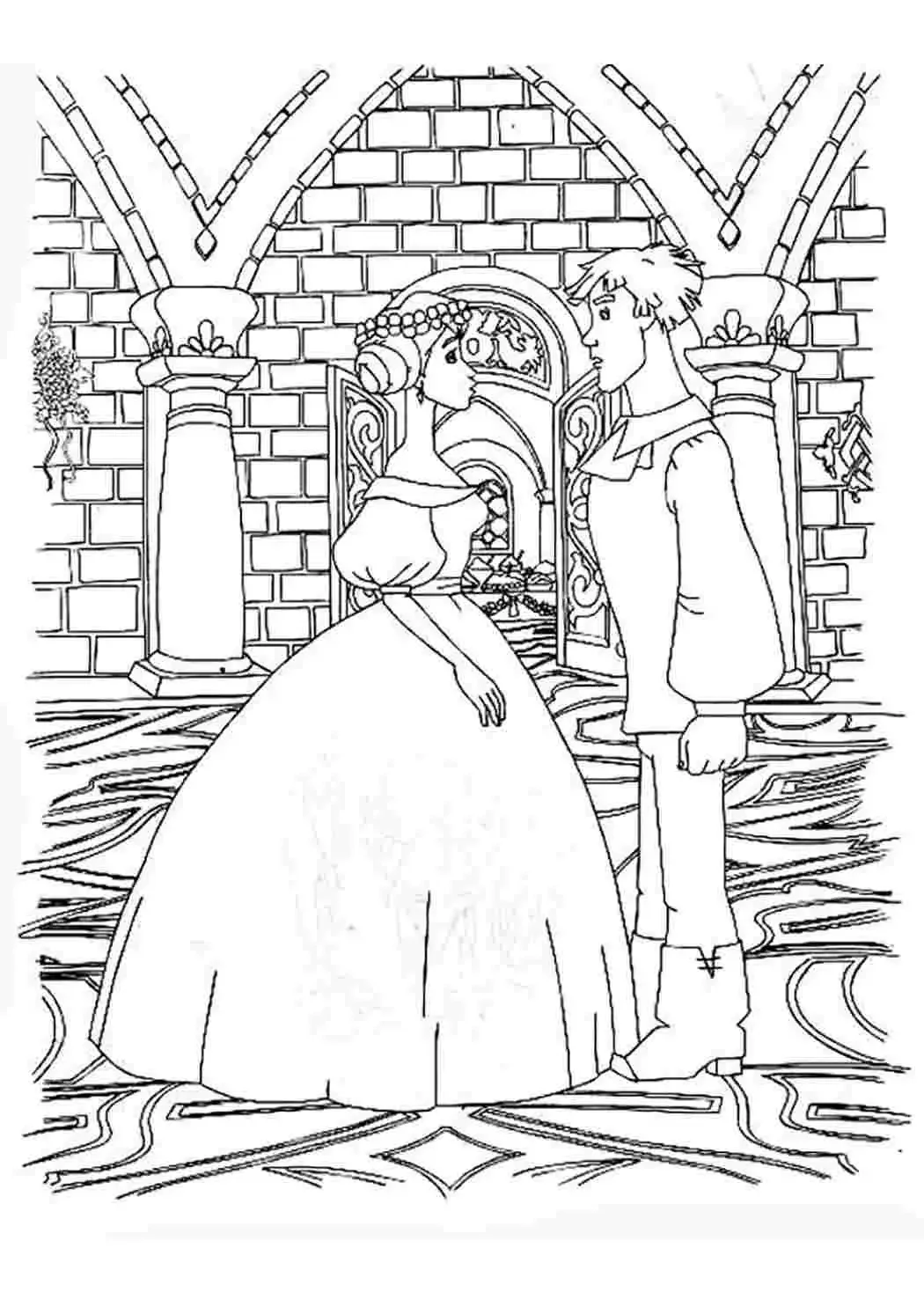 Иван Царевич и серый волк раскраска