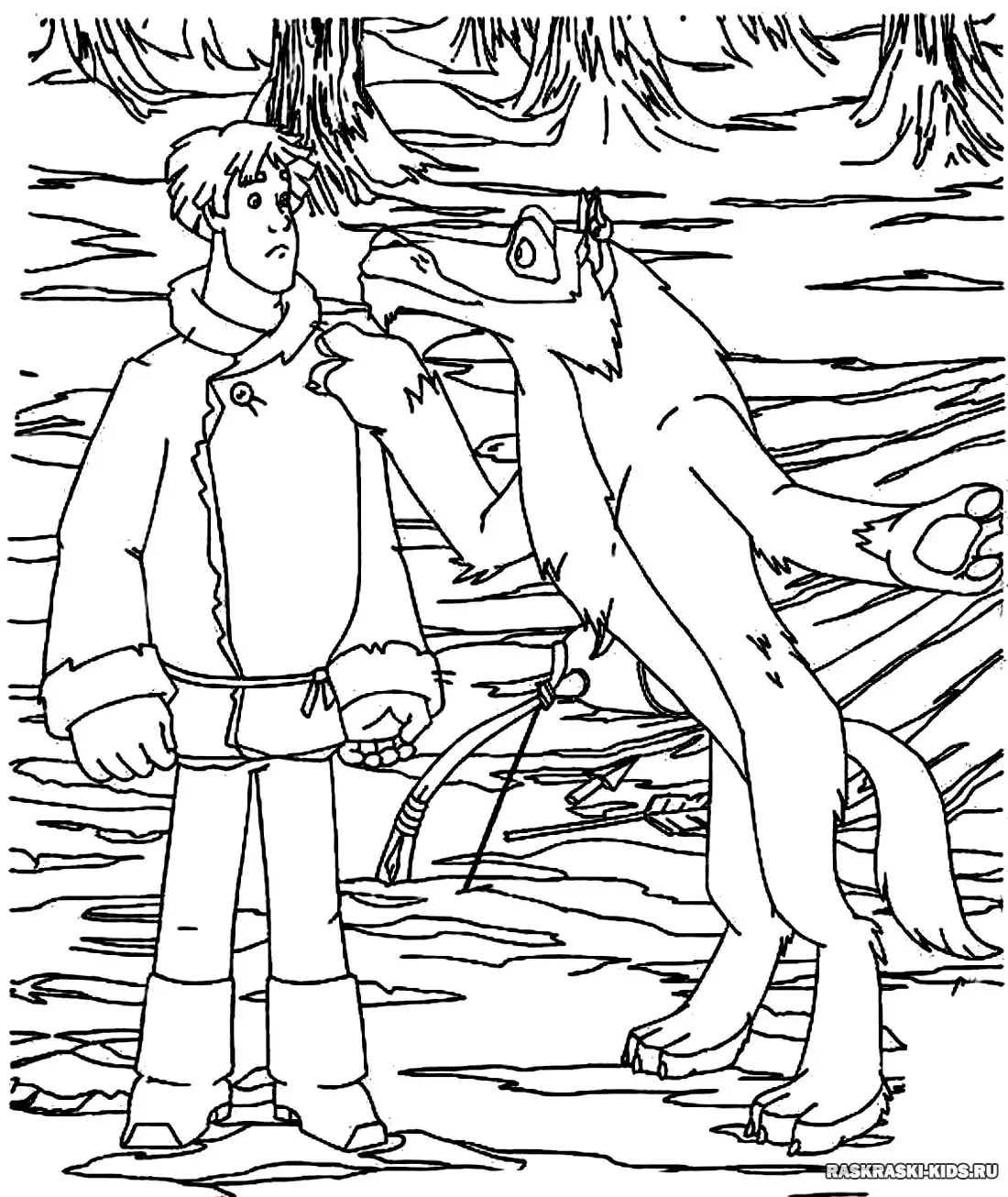 Иван Царевич и серый волк раскраска Иван