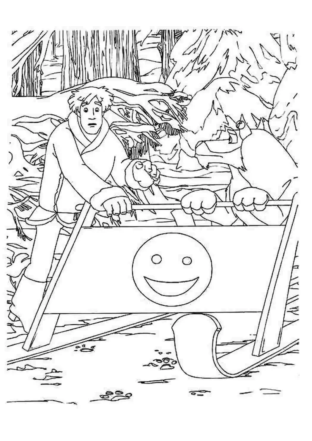 Раскраска к сказке Иван Царевич и серый волк