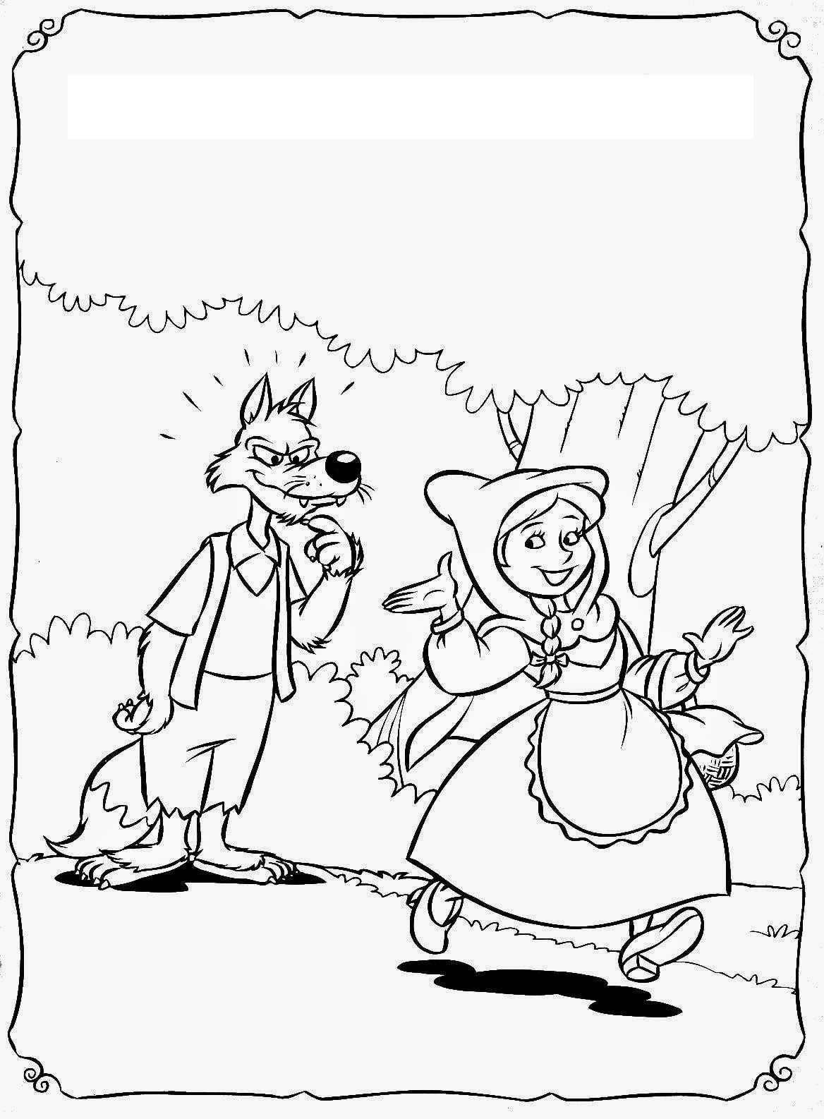 Красная шапочка декорации раскраски