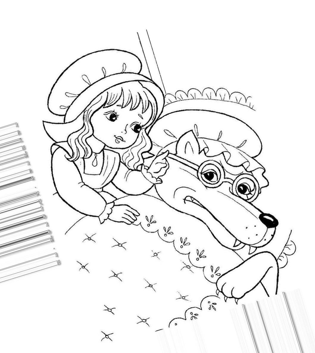 Красная шапочка раскраска