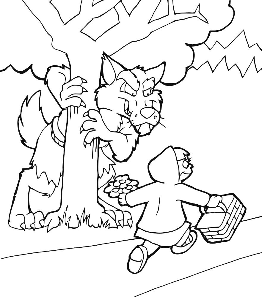 Петя и волк раскраска