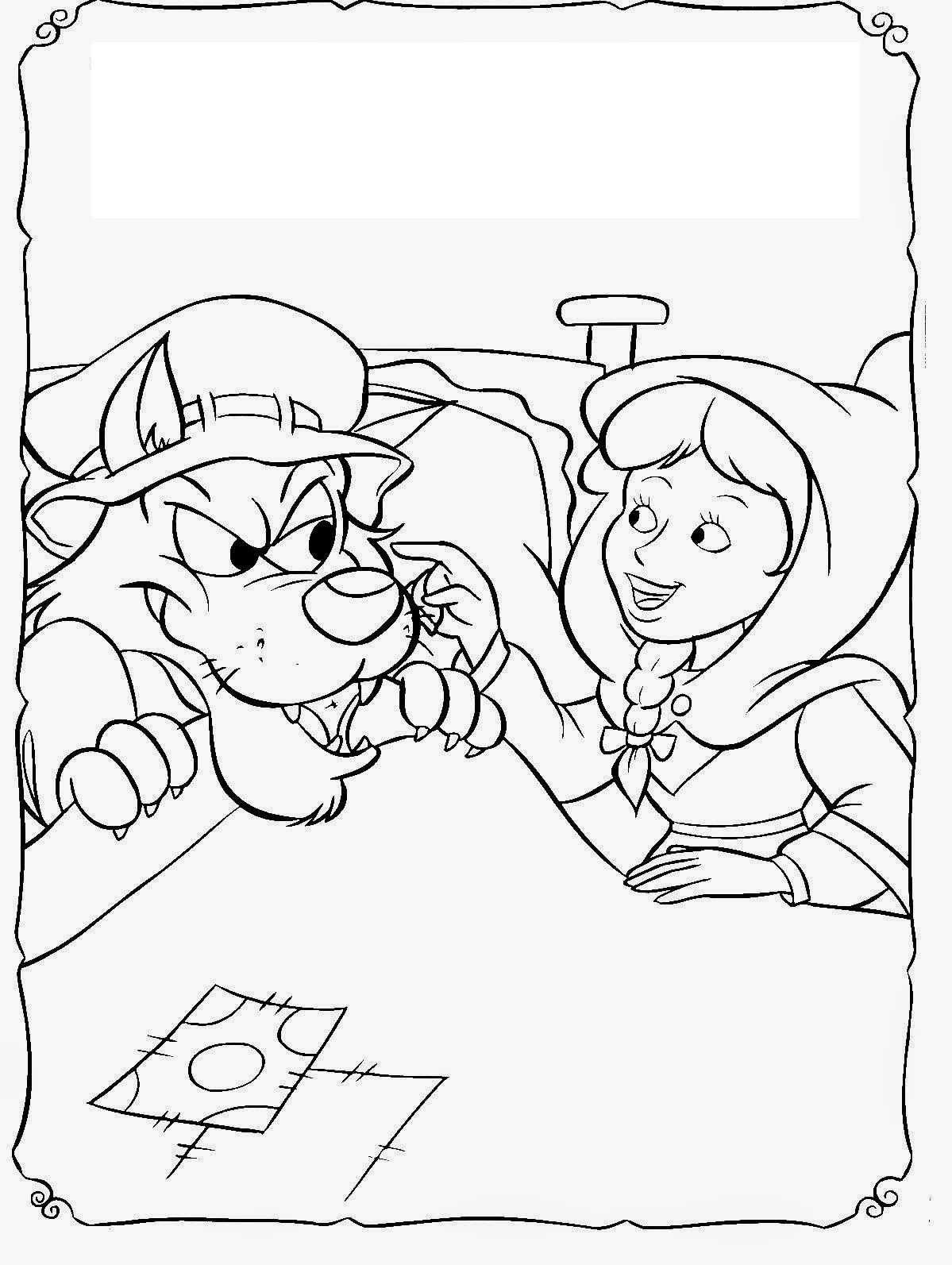 Раскраска красная шапочка и петя