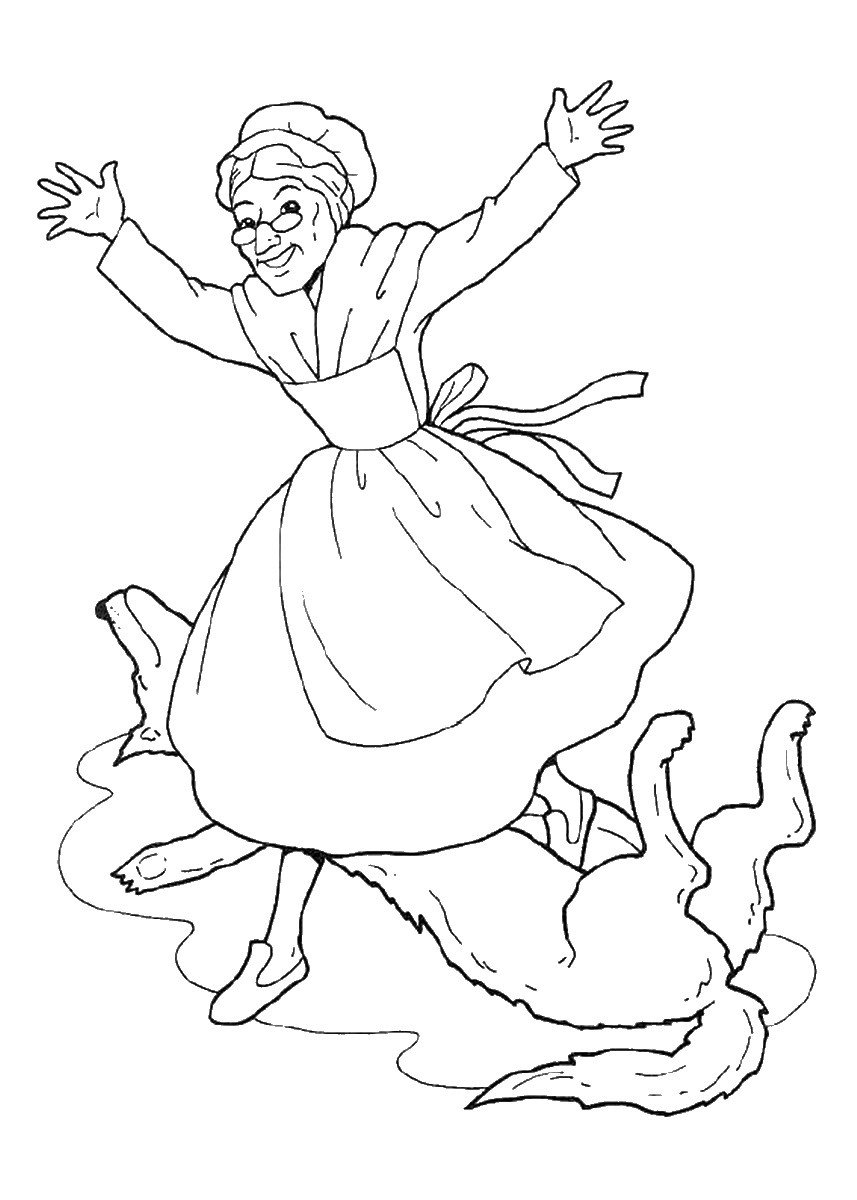 Волк из красной шапочки раскраска