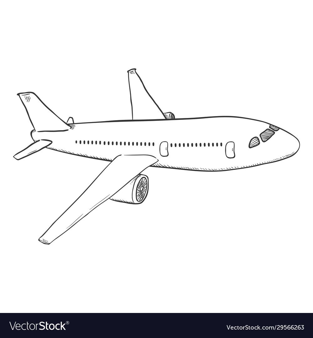 Самолет контур сбоку