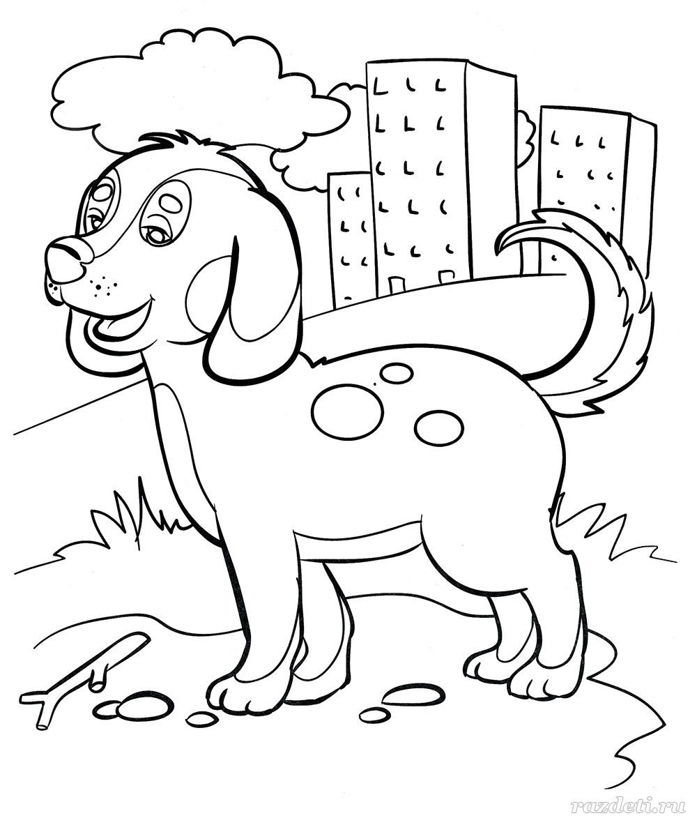 Раскраска щенок Клиффорд