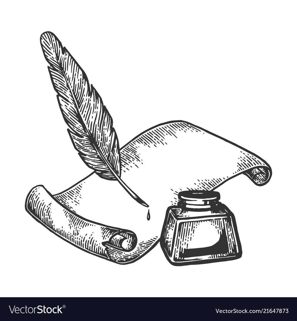 Нарисовать перо для письма