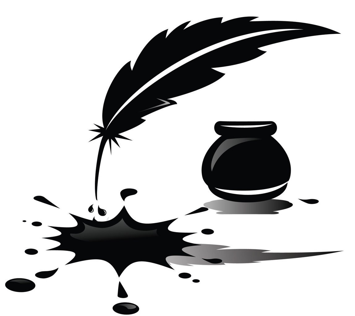 Перо и чернильница рисунок карандашом