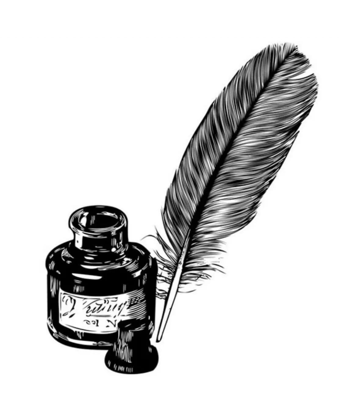 Книга с пером раскраска