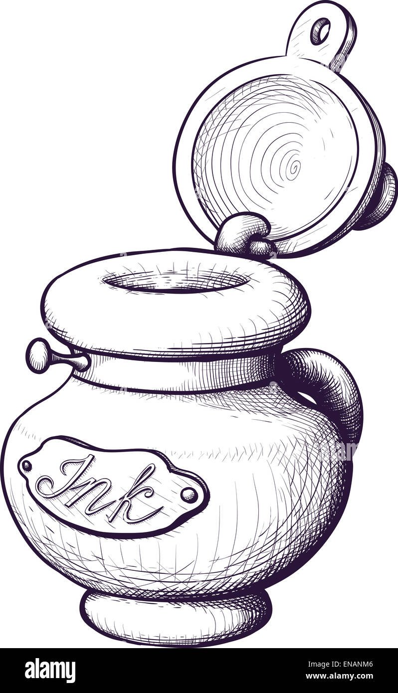 Перо и чернила трафарет