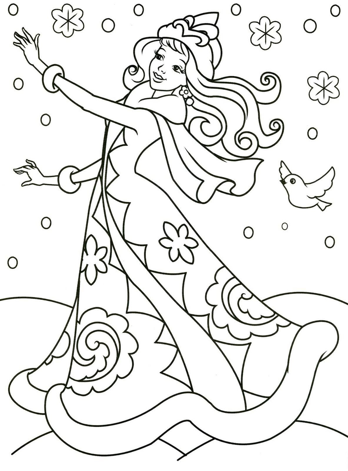 Раскраска "Снегурочка"