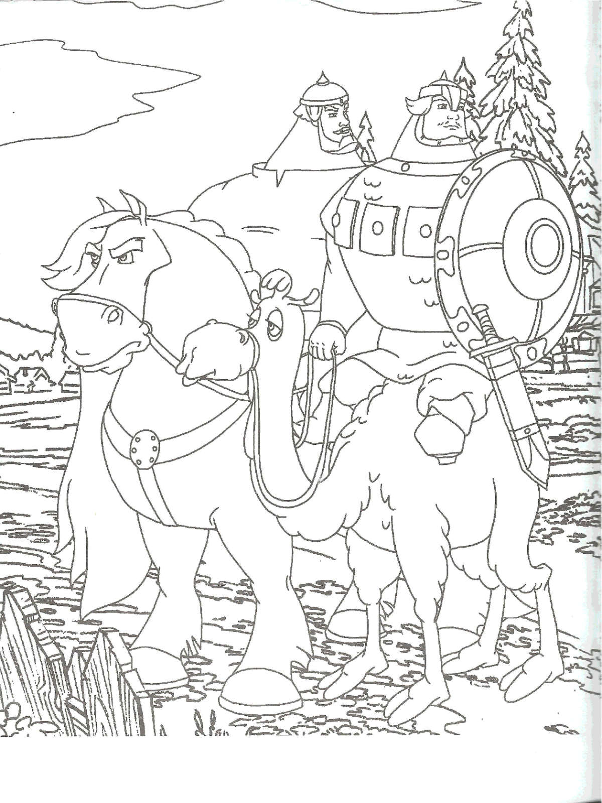 Васнецов богатыри раскраска