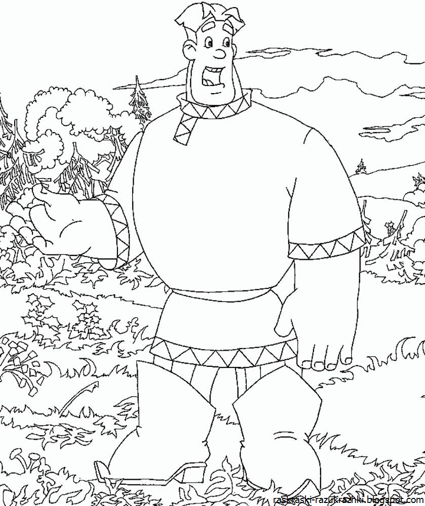 Сказка о царе Салтане тридцать три богатыря раскраска