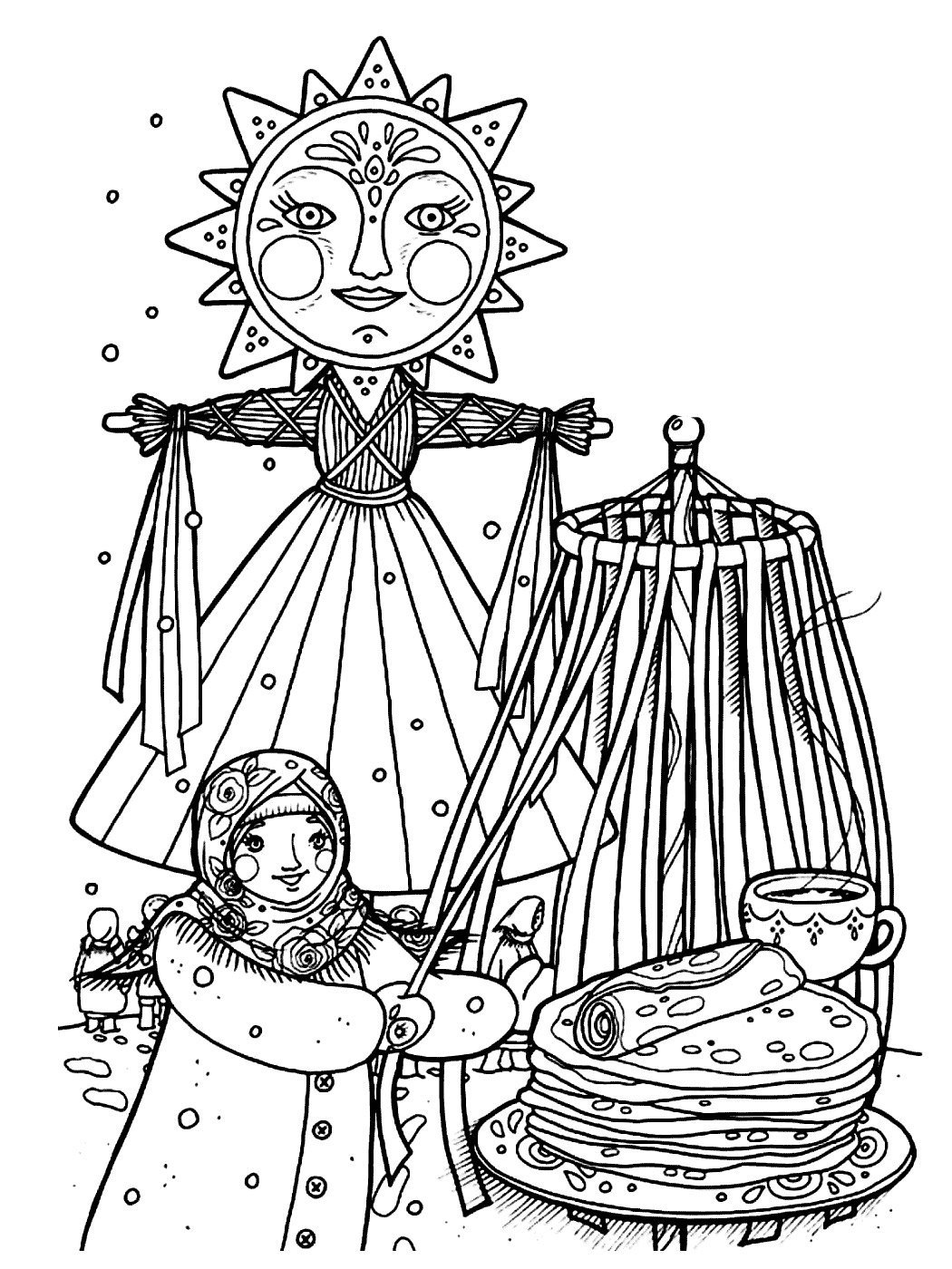 Раскраска русские народные праздники