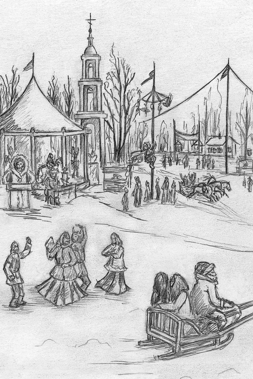 Праздник Масленица рисунок