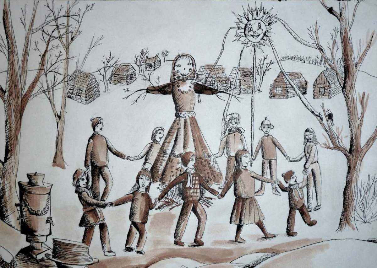 Хоровод раскраска для детей