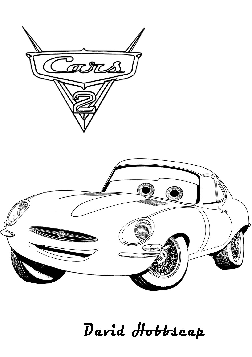 Раскраска Тачки 2 Льюис Хэмилтон