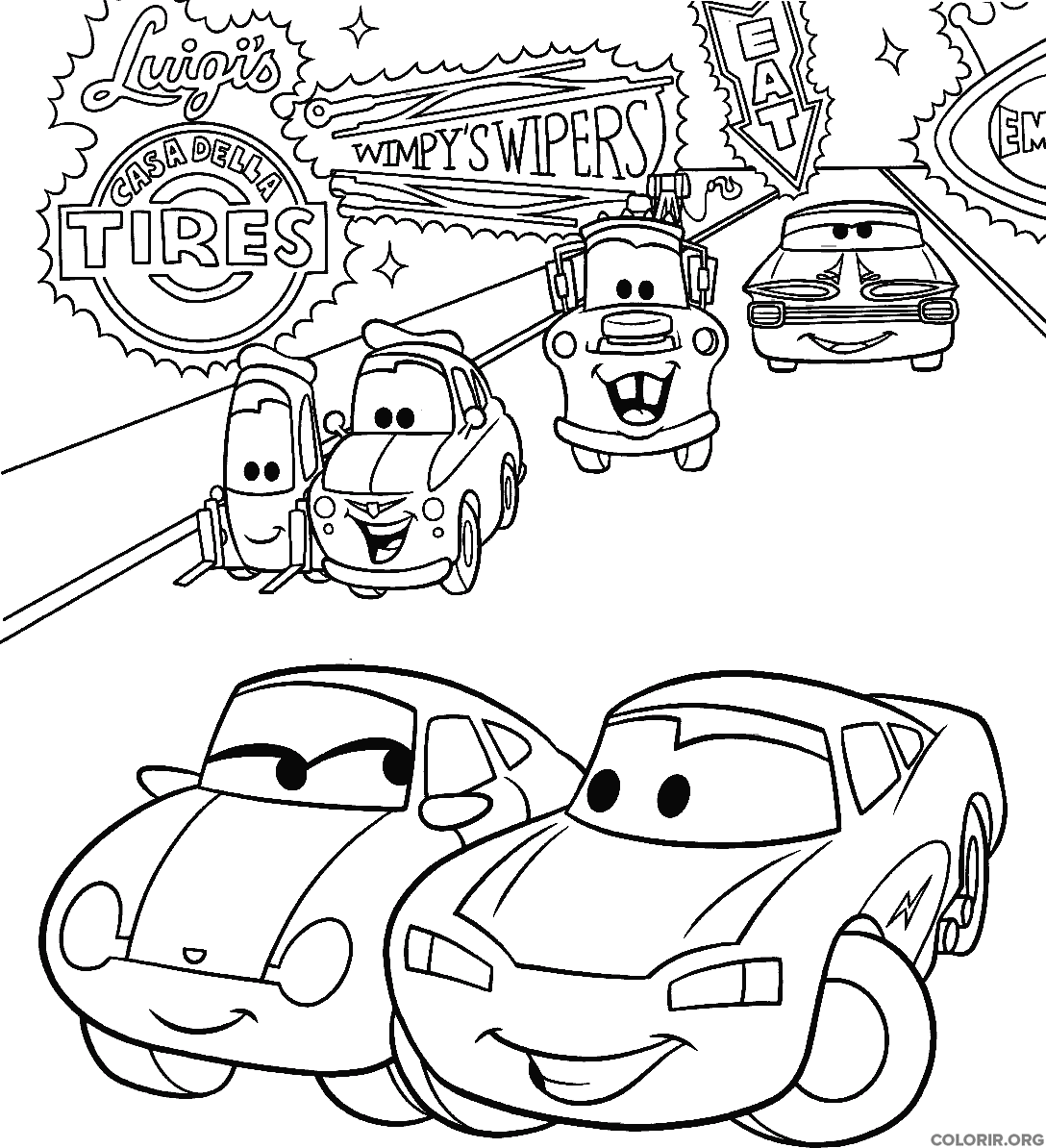 Тачки. Раскраска