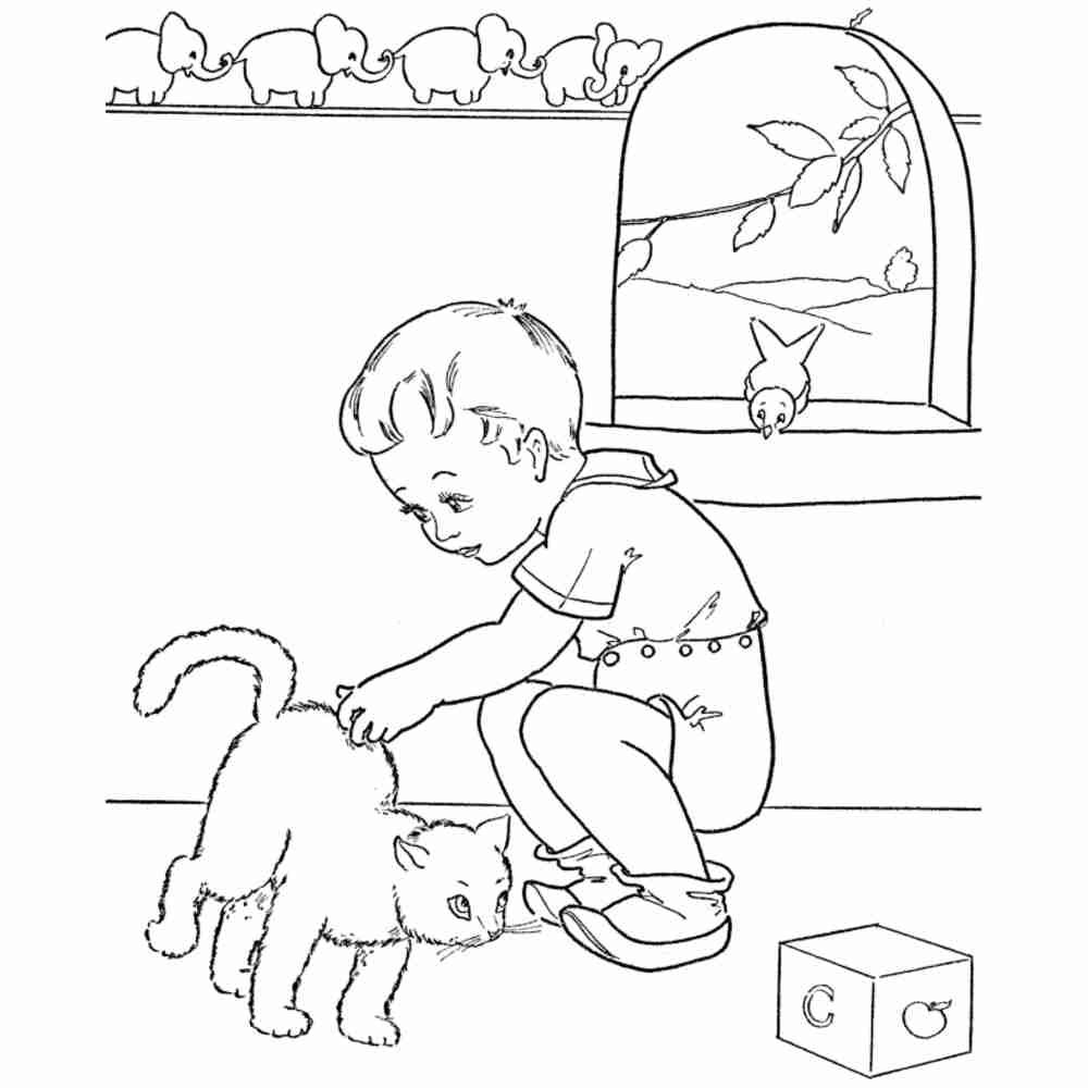 Раскраска маленькие котята