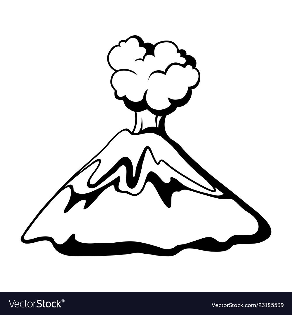 Вулкан Ключевская сопка нарисовать
