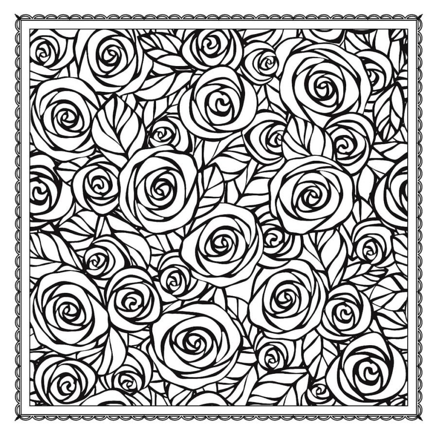 Цветочный орнамент в квадрате