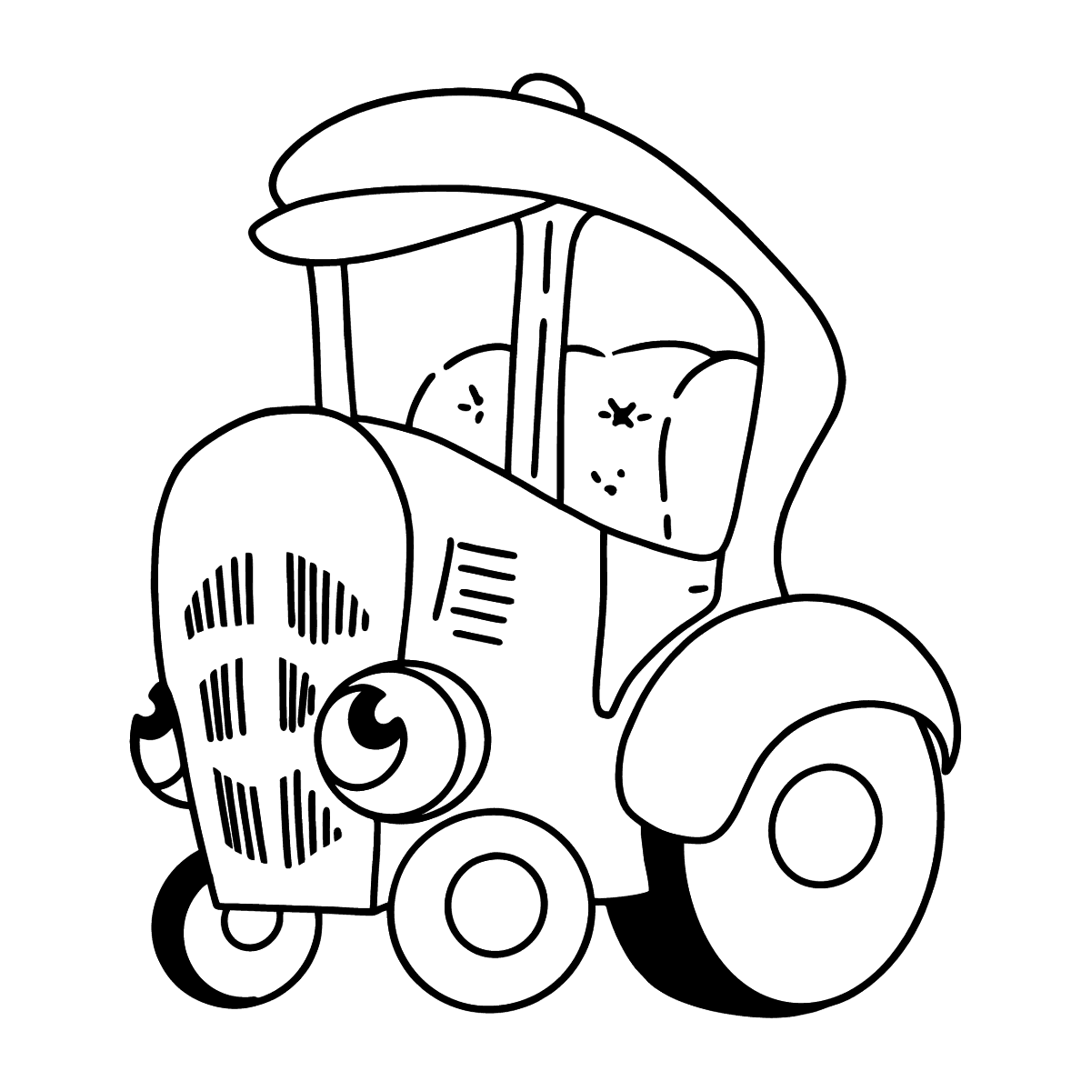 Раскраска синий трактор Сима ленд