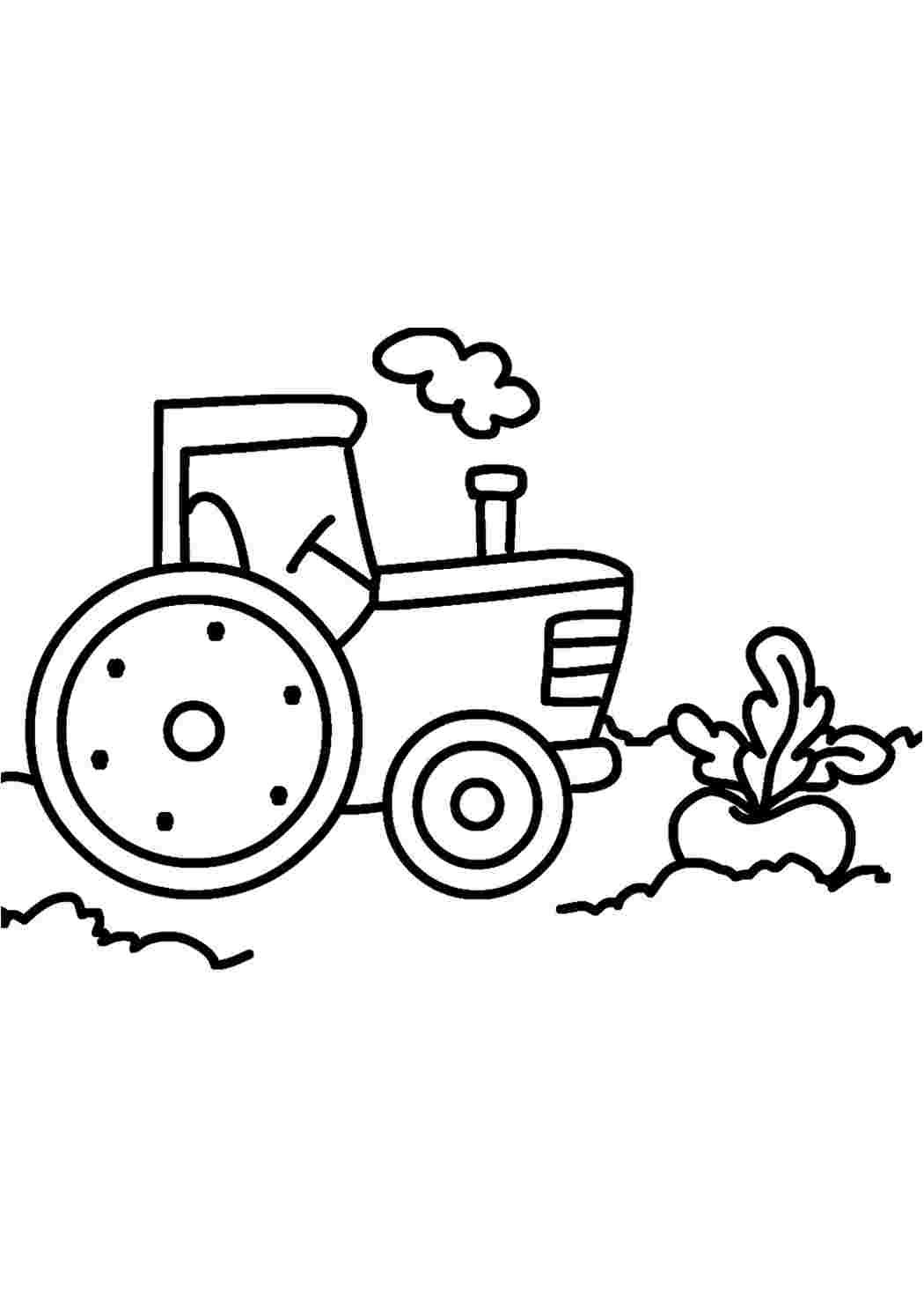 Раскраска для малышей. Трактор