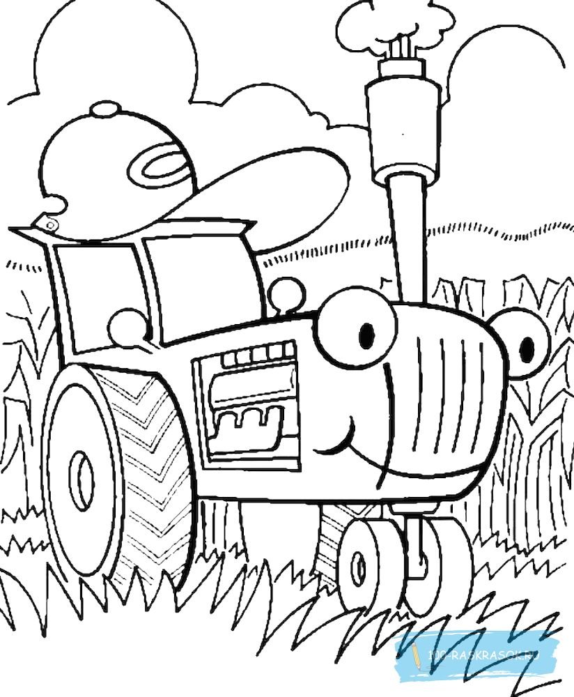 Синий трактор пальчиковая раскраска