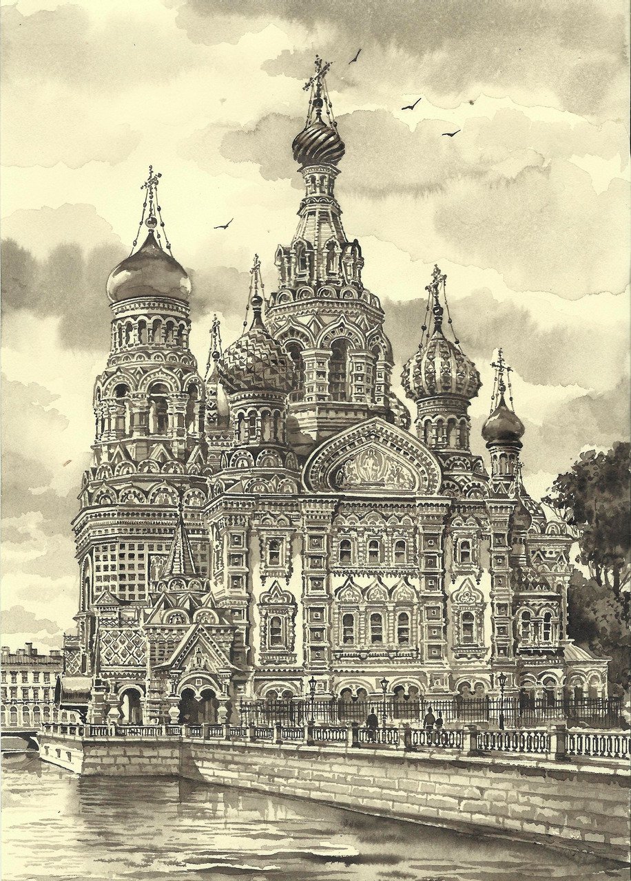 Храм Василия Блаженного рисунок